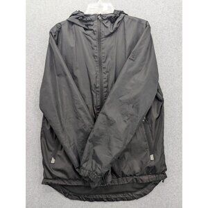 Southpole Jacket Mens Large Black Hooded Windbreaker Lightweight Zip Pockets